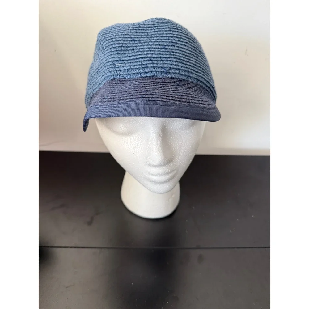 Genie by Eugenia Kim Alex Blue Navy Straw Newsboy Cap Hat 4682-4337 NEW
